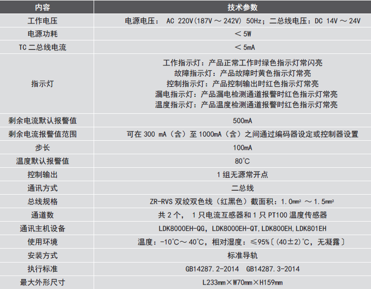 LDT9104EH組合式<a href=http://m.pkej.com.cn/dianqihuozai/ target=_blank class=infotextkey>電氣火災(zāi)監(jiān)控</a>探測(cè)器參數(shù)